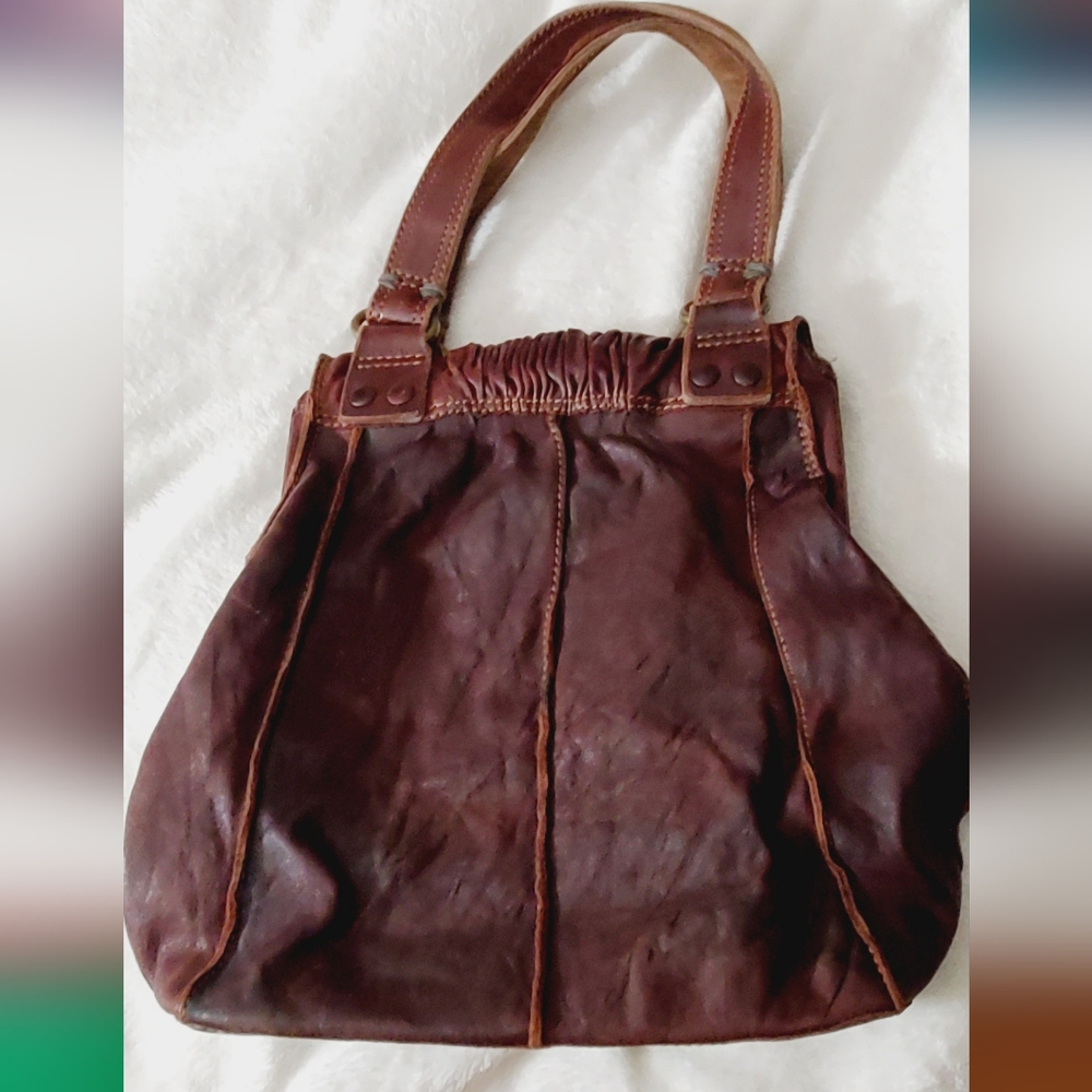 Lucky Brand Rich Brown Leather Satchel - Picture 9 of 16